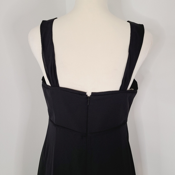 David's Bridal Black Full Length Bridesmaid Gown Size 10 - Picture 6 of 10